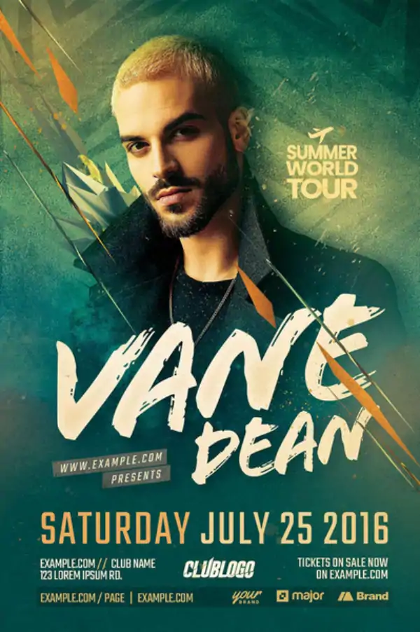 Turquoise DJ Nightclub Party Flyer Template