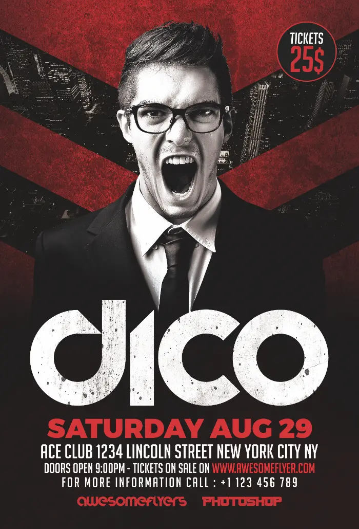DJ Promotion Free Flyer Template