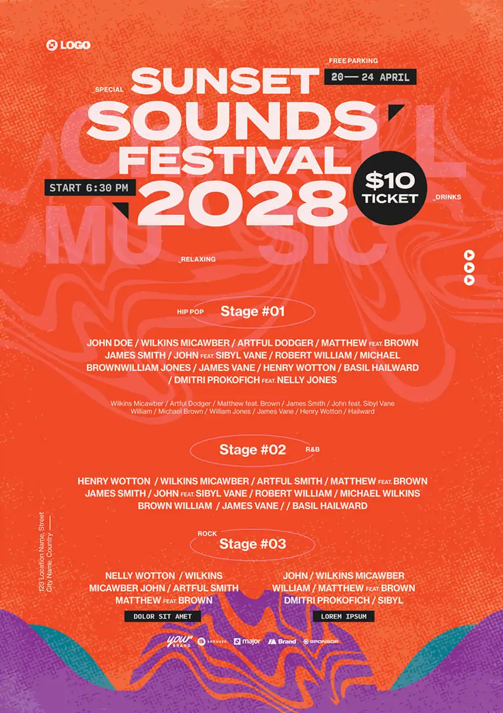 Music Festival Event Flyer and Poster Template