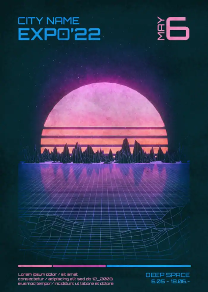 Retro 80s Sci-Fi Event Poster Template