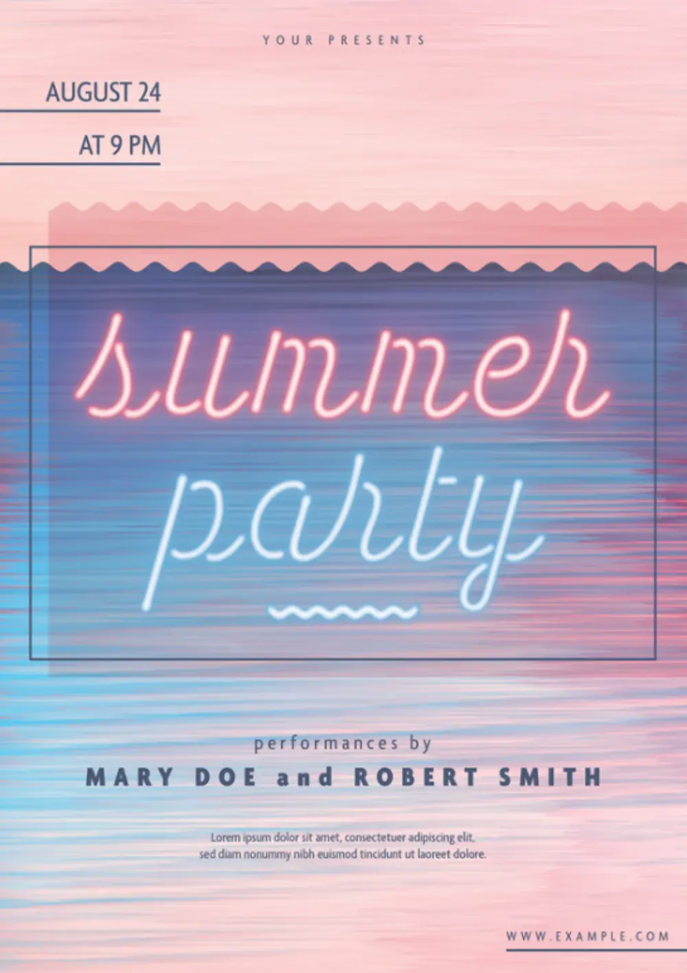 Simple Summer Party Flyer Template