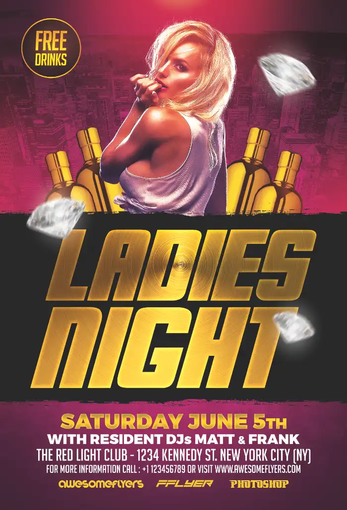 Free Ladies Club Night Flyer Template