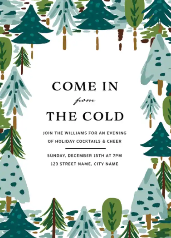 Winter Holiday Greeting Card Template