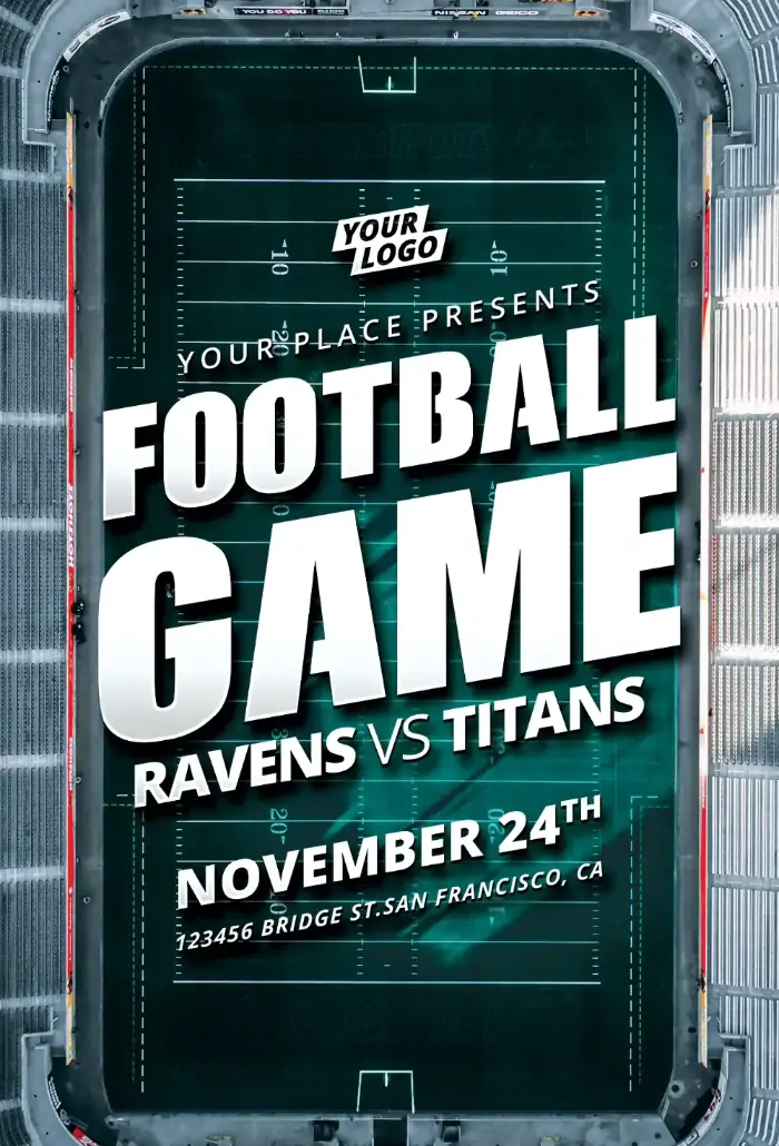 Football Game Flyer PSD Template