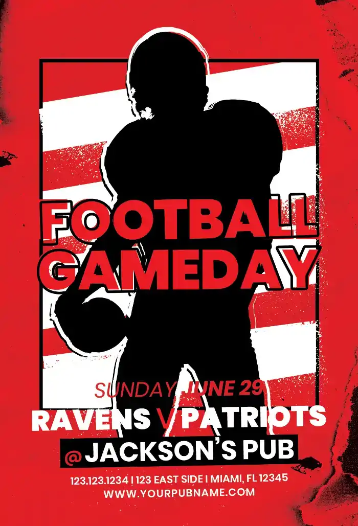 Free American Football Game Flyer Template
