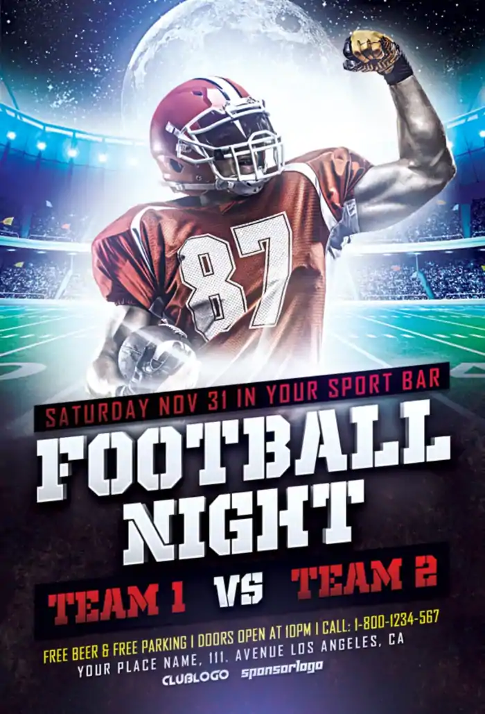 Free Touchdown Football Sports Flyer Template