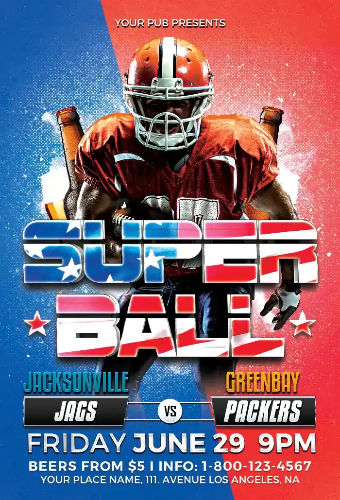 Super Bowl Football Sport Flyer Template