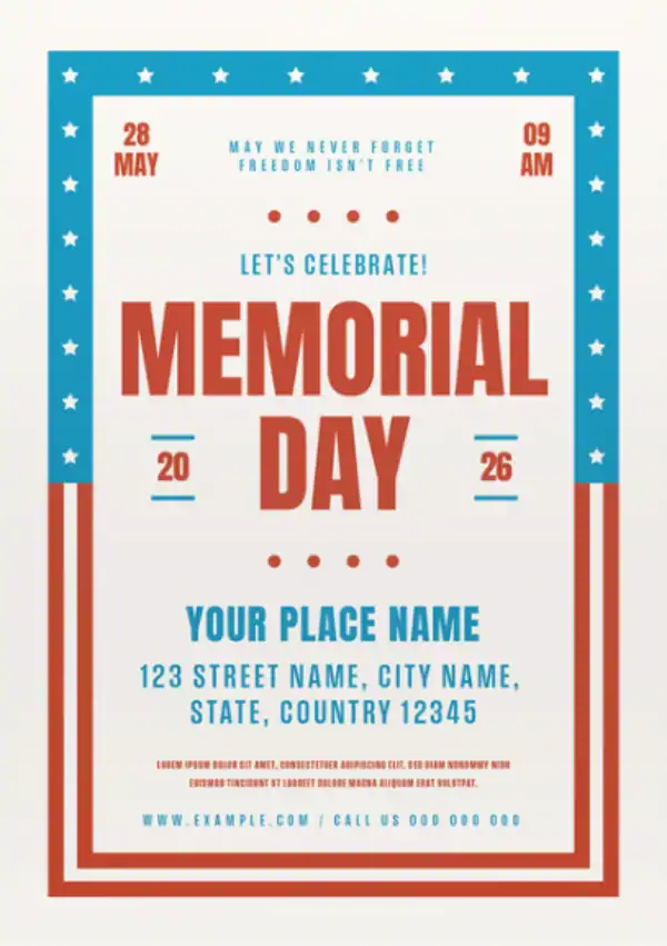 Retro Memorial Day Flyer Template