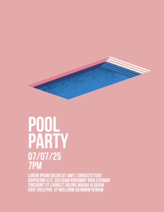 Summer Pool Party Poster Template